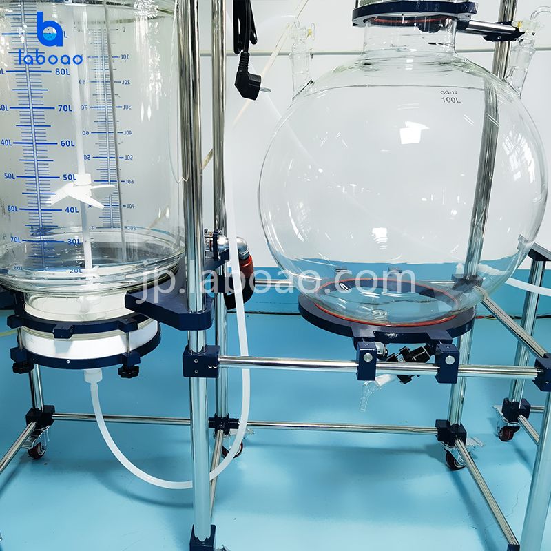 100L結晶化フィルタージャケット付きガラス反応器